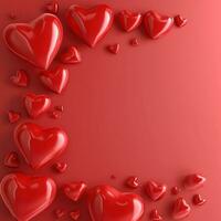 AI generated valentine's day poster template with large copy space for text photo