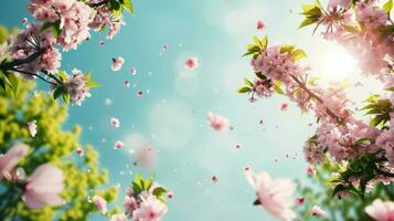 AI generated spring poster template with large copy space for text photo