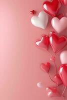 AI generated valentine's day poster template with large copy space for text photo