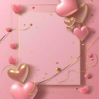 AI generated valentine's day poster template with large copy space for text photo