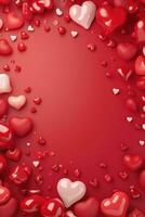 AI generated valentine's day poster template with large copy space for text photo