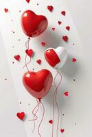 AI generated valentine's day poster template with large copy space for text photo