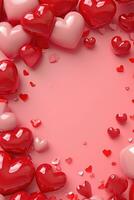 AI generated valentine's day poster template with large copy space for text photo