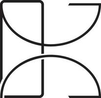 contorno inicial letra logo vector elemento