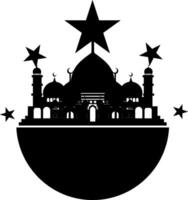 Silhouette mosque illustration vector element