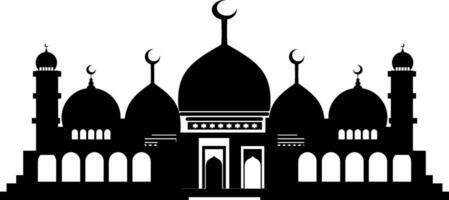 Silhouette mosque illustration vector element