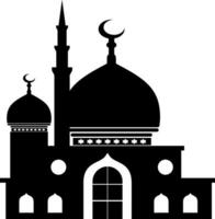 Silhouette mosque illustration vector element