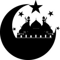 Silhouette mosque illustration vector element