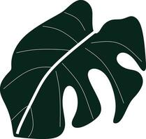 Abstract monstera leaf vector element