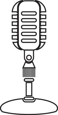 Podcast microphone icon vector element
