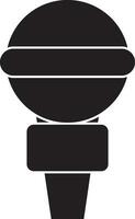 Outline podcast microphone icon vector element