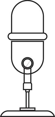Outline podcast microphone icon vector element
