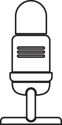 Outline podcast microphone icon vector element