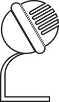 Outline podcast microphone icon vector element