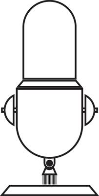Outline podcast microphone icon vector element