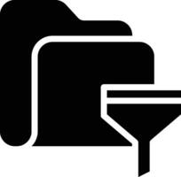 Folder Filter solid and glyph vector illustration
