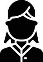 Female User solid and glyph vector illustration