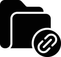 Linked Folder solid and glyph vector illustration