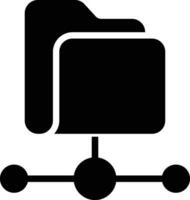 folder networking solid and glyph vector illustration