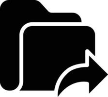 forward folder solid and glyph vector illustration