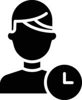 User time solid and glyph vector illustration