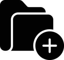 Add Folder solid and glyph vector illustration