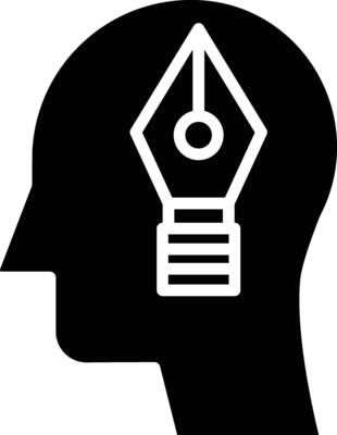 cretive mind solid and glyph vector illustration