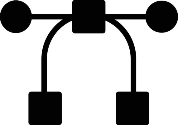 Shape tool solid and glyph vector illustration