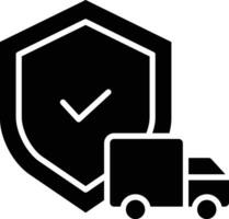Truck shield solid and glyph vector illustration