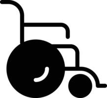 Wheelchair solid and glyph vector illustration