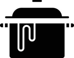 Cook pot solid and glyph vector illustration