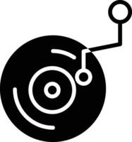 Play Music solid and glyph vector illustration