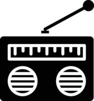 música radio sólido y glifo vector ilustración