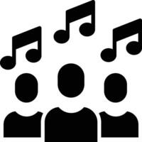 Music audience solid and glyph vector illustration