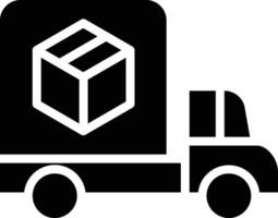 Logistics truck solid and glyph vector illustration