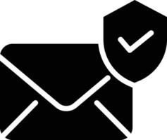 Mail security check solid and glyph vector illustration