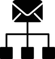 Mail flow solid and glyph vector illustration