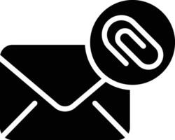 Mail Attachment solid and glyph vector illustration