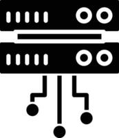 Server technology solid and glyph vector illustration