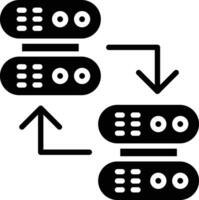 shared server solid and glyph vector illustration