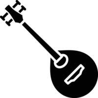 Mandolin solid and glyph vector illustration