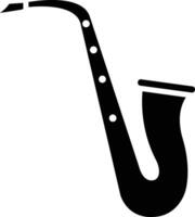 saxofón sólido y glifo vector ilustración