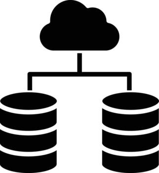 Shared Cloud computing  solid and glyph vector illustration