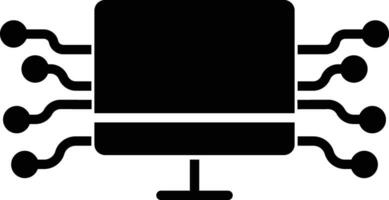 Computer network solid and glyph vector illustration