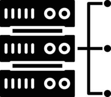 Server Flow solid and glyph vector illustration