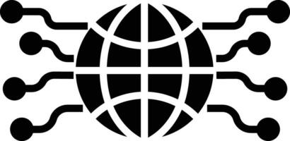 Globe technology solid and glyph vector illustration