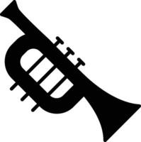 French horn solid and glyph vector illustration