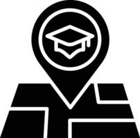 college location solid and glyph vector illustration