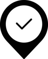 Approved pin solid and glyph vector illustration