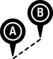 A to B solid and glyph vector illustration